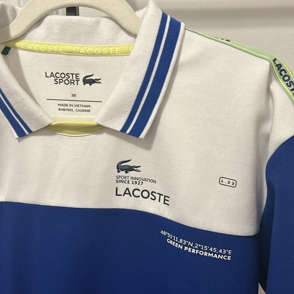 Lacoste Long Sleeve Sport Bodysuit with Drawstring and Snaps - Picture 2 of 5